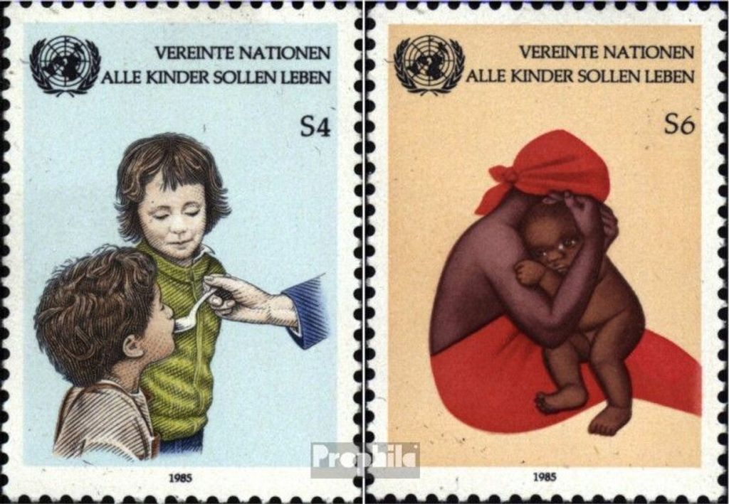 Briefmarken UNO - Wien 1985 Mi 53-54 (kompl.Ausg.) gestempelt Für Kinder