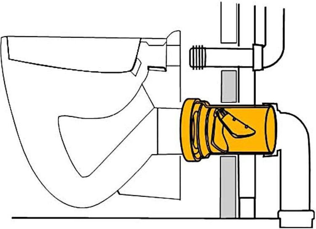 HAAS PE-Wand-WC-Anschlussgarnitur DN 90 mit Rattenklappe Produktbild 5