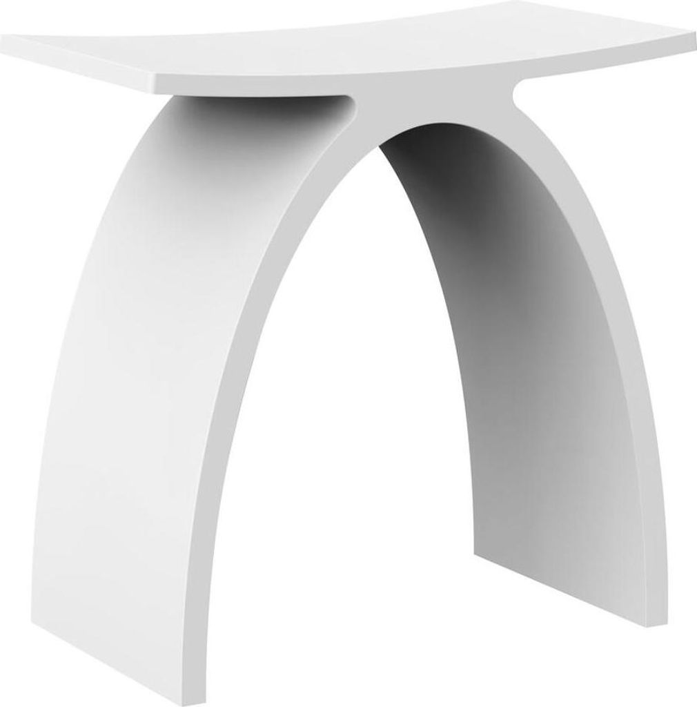 KORAL Badstuhl 43x43x23,5cm, Solid Surface, Weiß matt