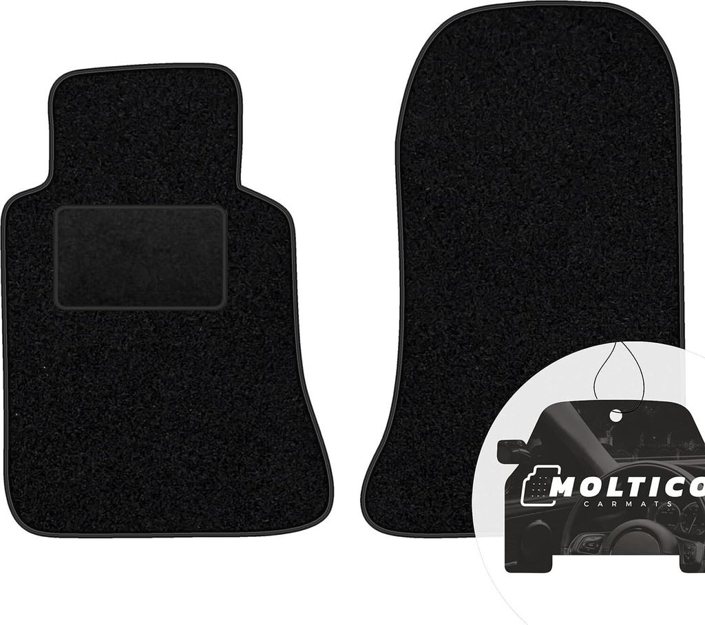moto-MOLTICO Vorne Fußmatten Auto Velours Autoteppiche Schwarz Automatten Set 2-teilig passend für Mercedes-Benz GLK X204 2008-2015