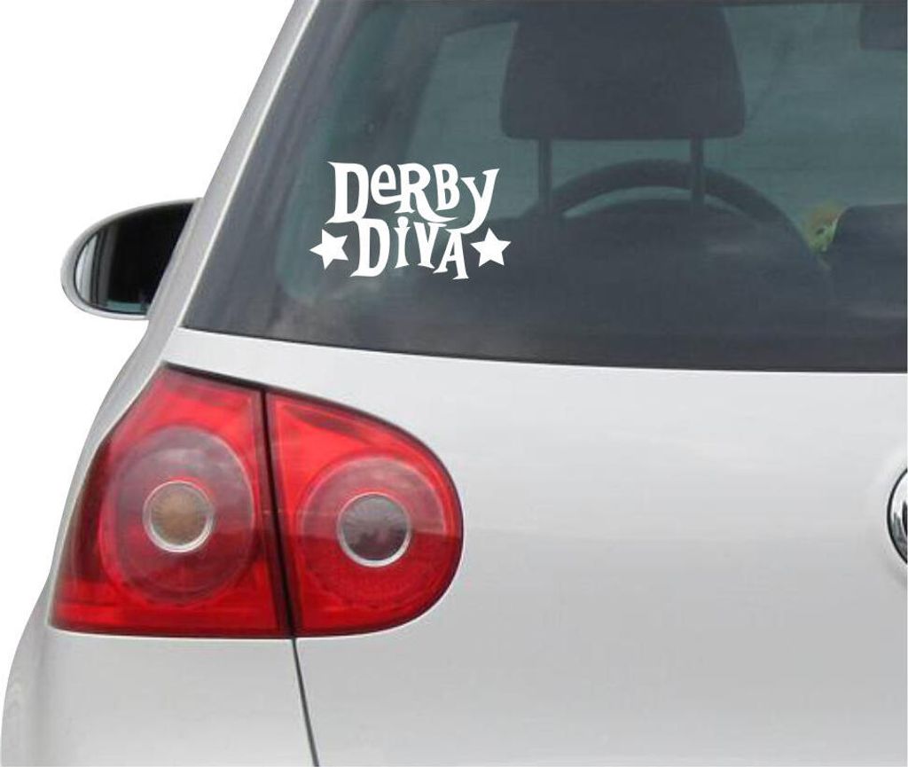 Aufkleber / Autoaufkleber - JDM - Die cut - Derby Diva Decal Fenster Laptop - Folie Sticker - weiß - 149mmx86mm