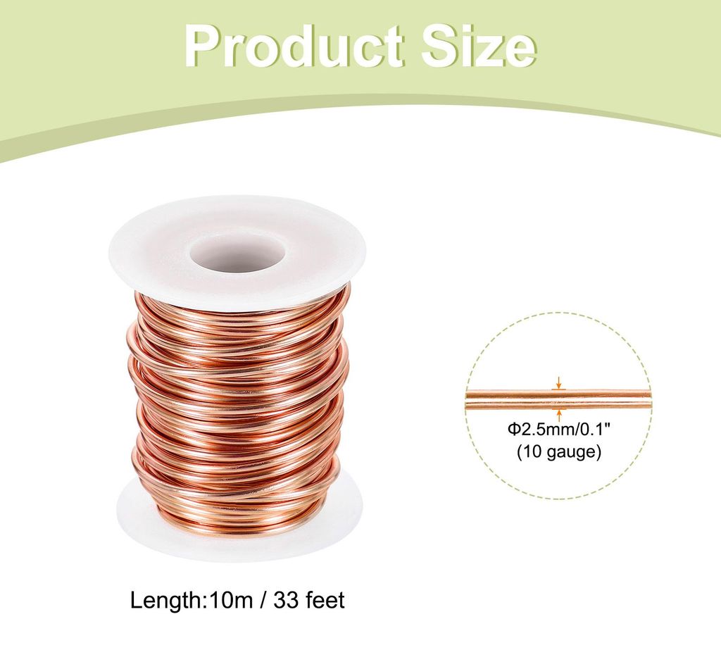 10 Gauge Basteldraht Aluminiumdraht 2,5mm x 10m (D x L) Flexibler Biegsamer Aludraht Metall Schmuckdraht Blumendraht fš¹r Schmuckherstellung Mode...