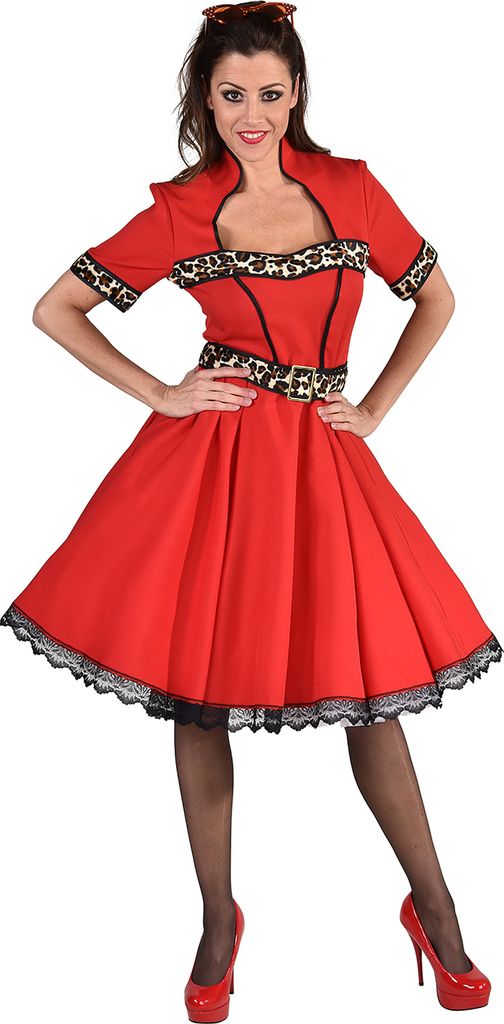 M220111-L rot-sheeba Damen Boogie Woogie Rock 'n Roll Tanzkleid Gr.L=44