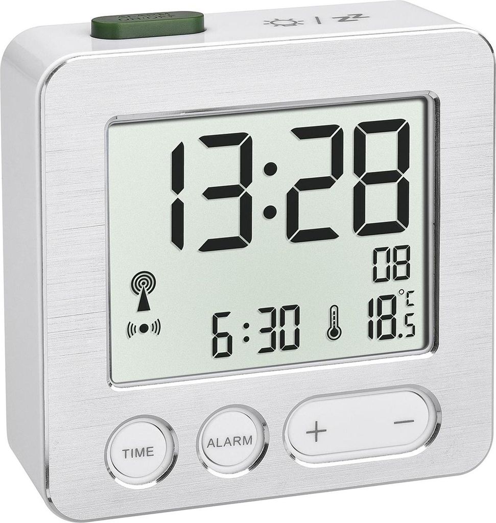Sterowany radiowo budzik TFA z wyświetlaczem temperatury Zdjęcie produktu 
