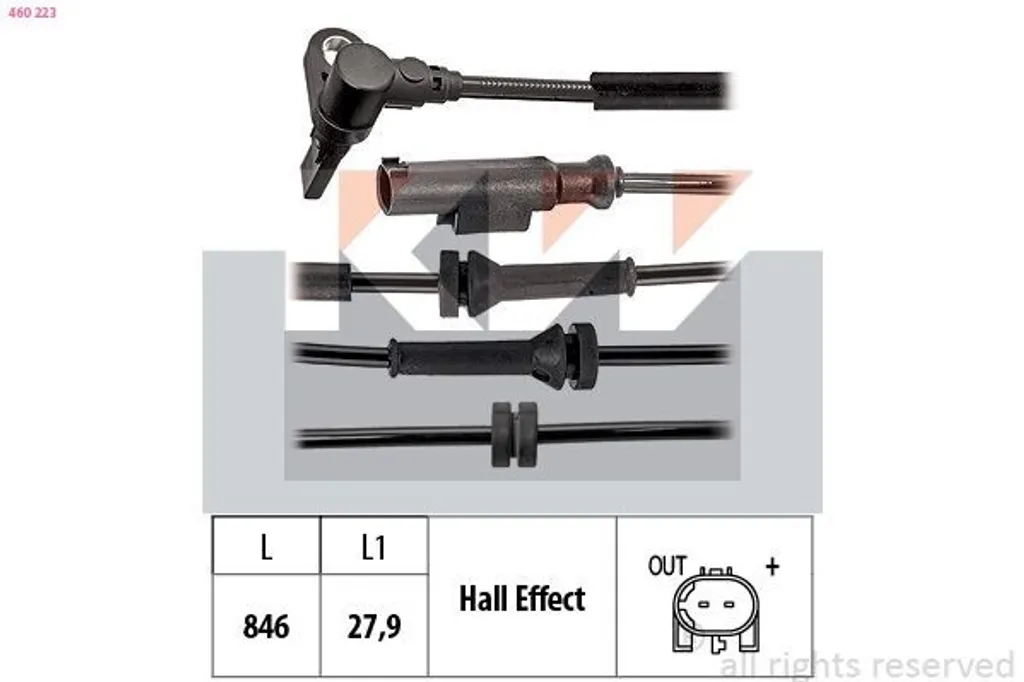 Capteur ABS de Rotation KW 460 223 - Haute Précision et Durabilité