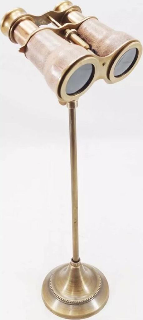 Casa Padrino Jugendstil Deko Fernglas mit Stativ Antik Braun / Messing 8,5-10 x 11 x H. 37 cm - Wohnzimmer Deko - Büro Deko - Schreibtisch Deko - ...