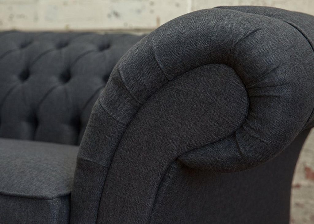 Chesterfield Sessel Fernseh Couch 1 Sitzer Sofa Textil Stoff Couchen Polster #2