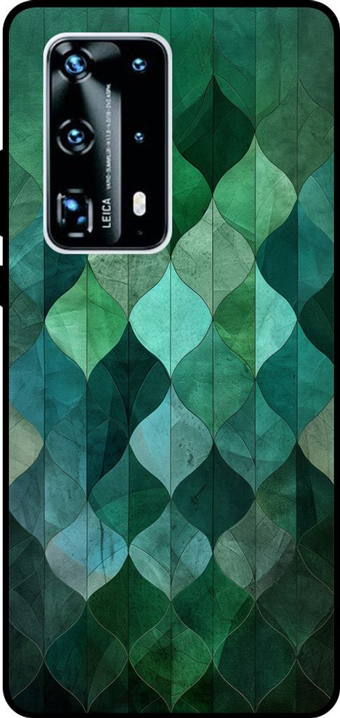 Smartphonica Handyhülle Geeignet für Huawei P40 Pro Plus mit grünen Blättern drucken - TPU Backcover Fall grüne Blätter Design