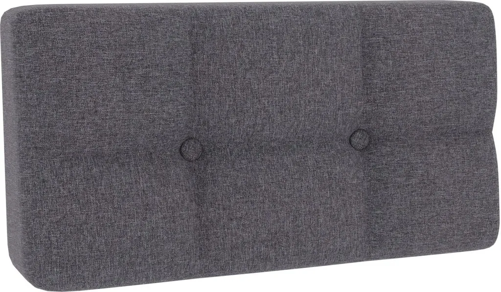 Coussin d'angle capitonné gris foncé 60x40 pour dossier de palette