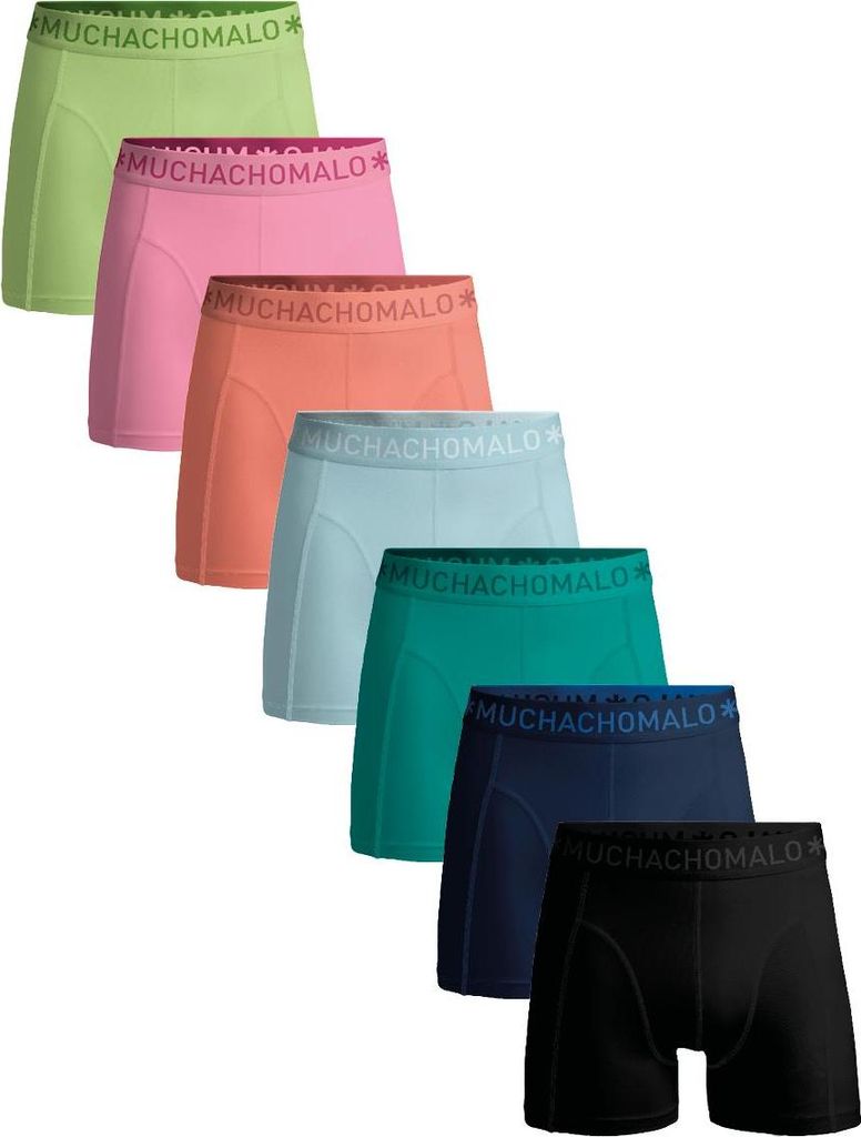 Muchachomalo Herren Boxershorts – 7er Pack – Baumwolle Stretch – Bequeme Unterwäsche – Größe S - U-SOLID1010-1175