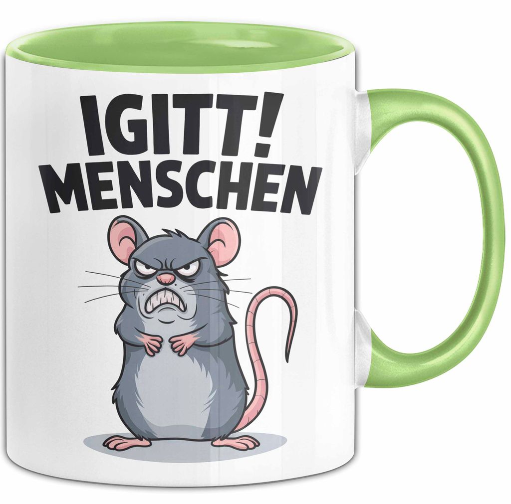 Sarkastisch Sarkasmus Introvertiert Tasse Geschenk Lustige Geschenkidee Spruch Igitt Menschen (Grün)