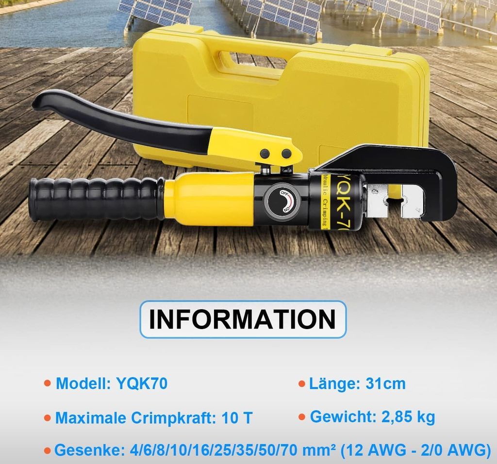 Hydraulische Presszange / Crimpzange 4-70 mm² für Kabelschuhe
