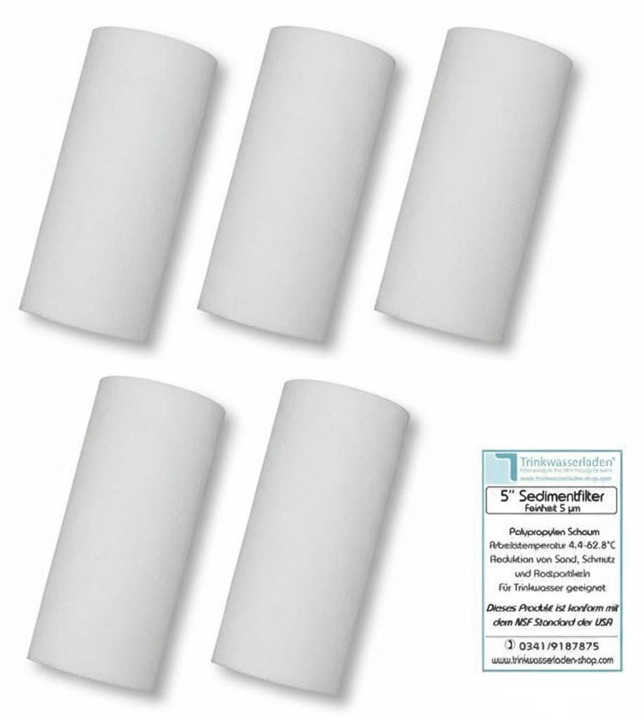 5 Stück 5 Zoll Sedimentfilter, Wasserfilter, Polypropylen Produktbild 