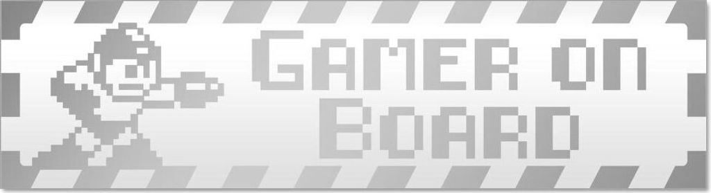 Kiwistar Gamer on Board gestreift Magnetschild Schild magnetisch - 60cm Silber - Magnetfolie für Auto PKW Kfz