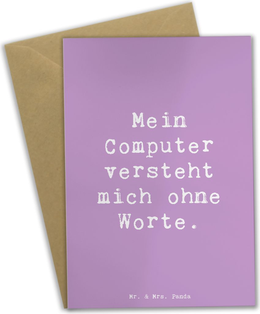 Mr. & Mrs. Panda neujahrskarte Spruch Verständnisvoller Softwareentwickler - Lavendeltraum - Geschenk, hochzeitskarten, weihnachtskarten, dankeska...