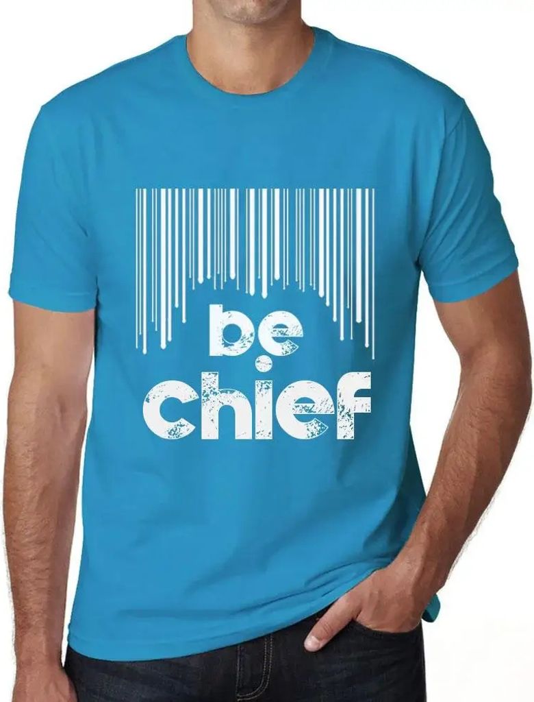 Herren Grafik T-Shirt Barcode ist Chef – Barcode Be Chief – Öko-Verantwortlich Vintage Jahrgang Kurzarm Lustige Druck Geburtstag Geschenk Mann