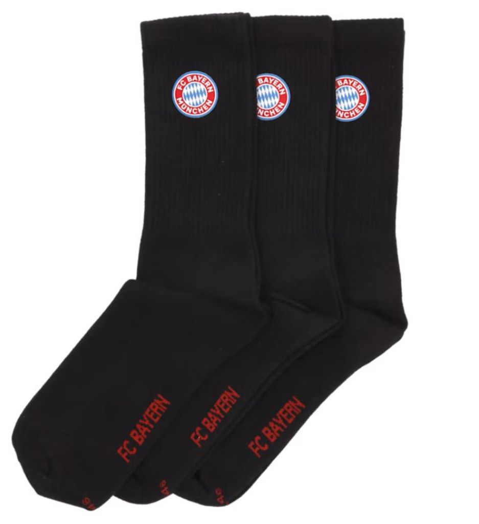 FC Bayern Unisex Socken 3er-Set schwarz Sportsocken Gr. Produktbild 