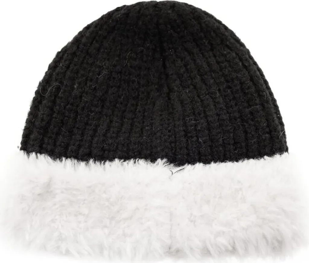 Cappello in maglia con peluche bianco Cappello invernale taglia unica per unisex con fodera nera