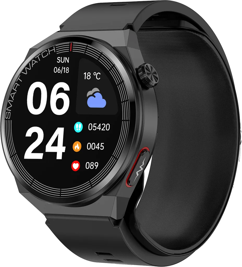 INF Smartwatch ECG Nero: Monitoraggio Salute SpO2 e Cardio Professionale