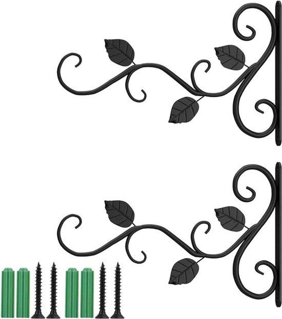 2 Stück Wandhaken aus Schmiedeeisen für Blumenkästen
