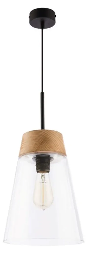 Suspension verre DOMINO Jupiter noir marron E27 éclairage anti-éblouissement