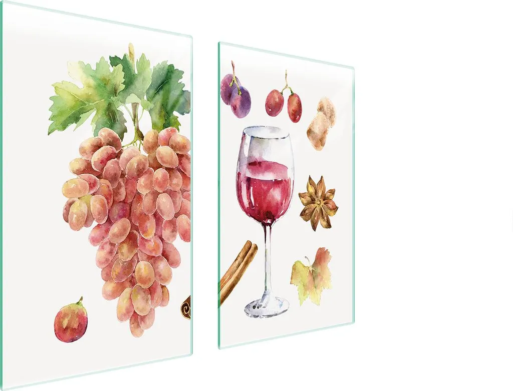 Piastre copri fornelli 2 pezzi 75x52 Copri piano cottura in ceramica tagliere in vetro vino frutta