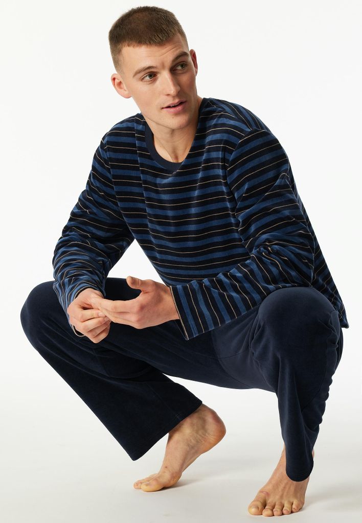 Schiesser Herren Schlafanzug lang 58 nachtblau Stück