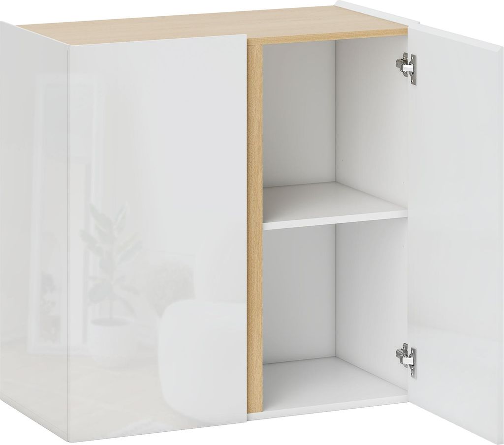 Kommode, Sideboard mit Soft-Close-Türen, anpassbares Regal, für Wohnzimmer, Küche, Esszimmer, Weiß