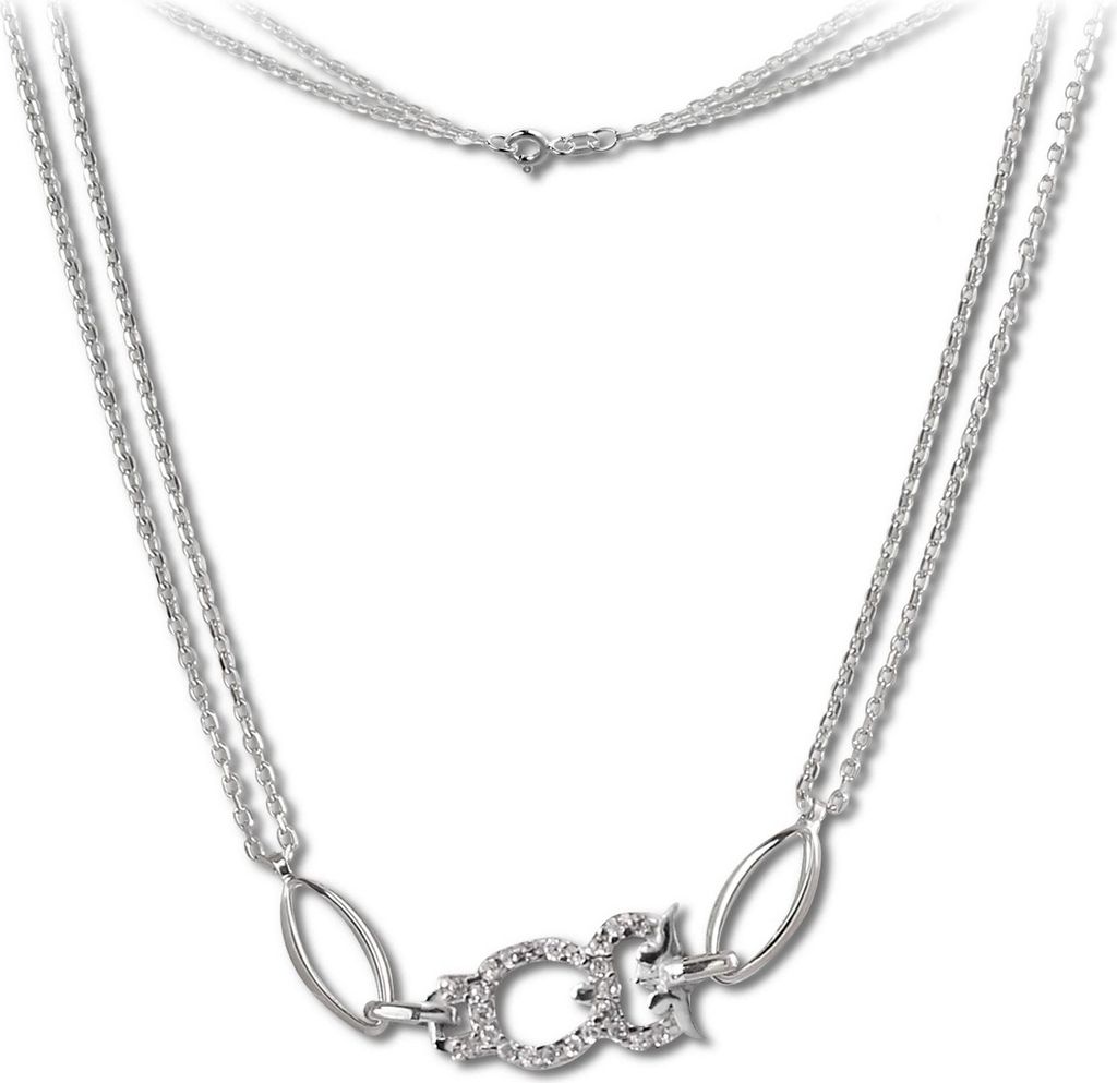 SilberDream Halskette für Damen Eule Zirkonia 44cm 925 Produktbild 