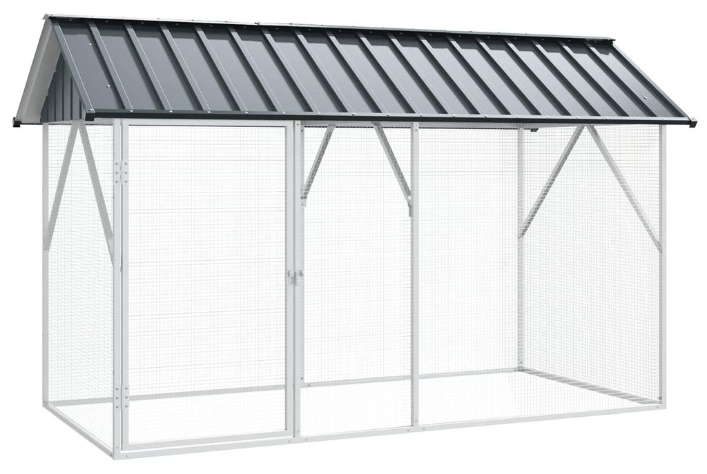 vidaXL Cage à oiseaux anthracite 227 x 112 x 141 cm Acier Image du produit 