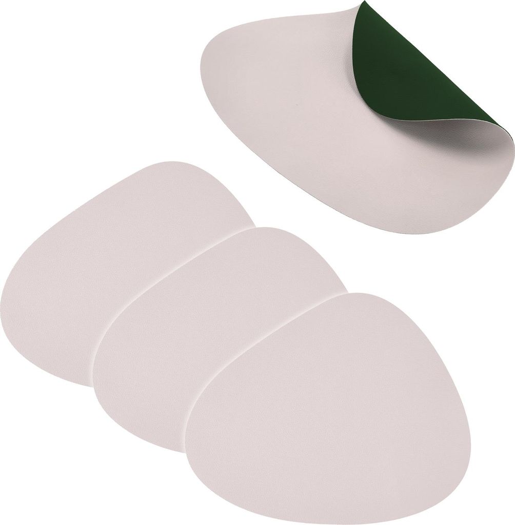 Tischset 4 - teilig Piniengrün/Marshmellowweiß