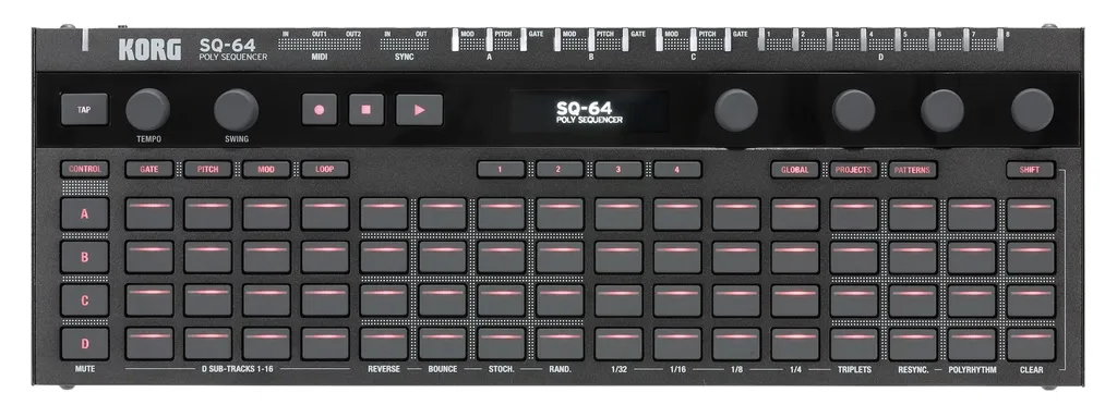 Korg SQ-64 Séquenceur 64 pas avec connectivité CV/Gate et écran OLED noir