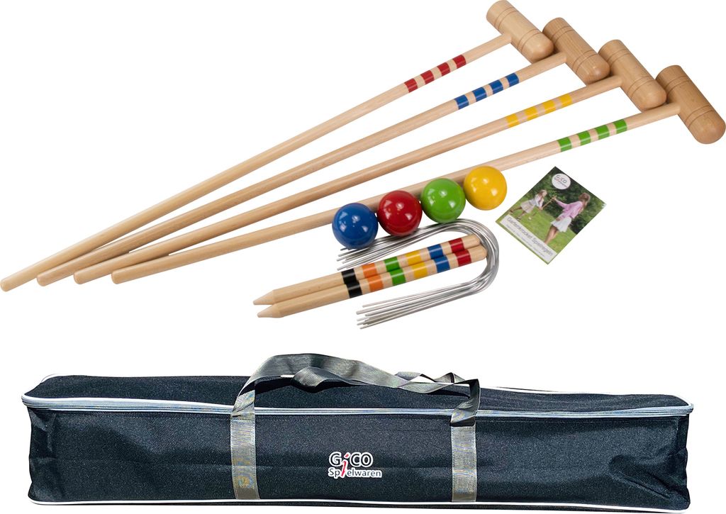 GICO Krocket Set Adult 4 Spieler ( Erwachsenen Länge 100cm ) mit Transporttasche 3244