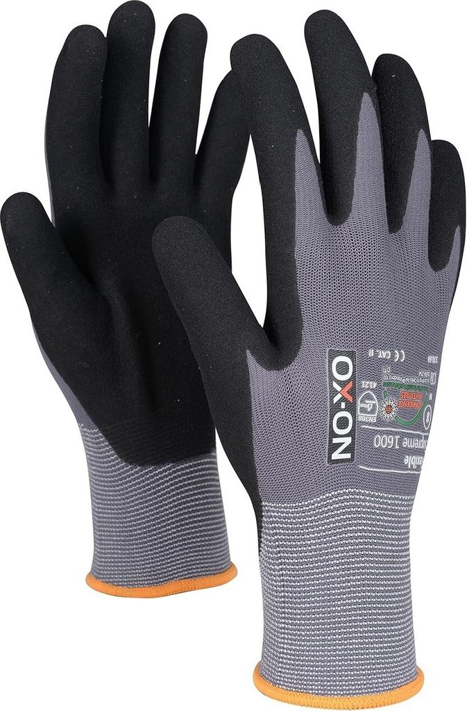 OX-ON Flexible Supreme 1600 Arbeitshandschuhe, grau, Größe Produktbild 