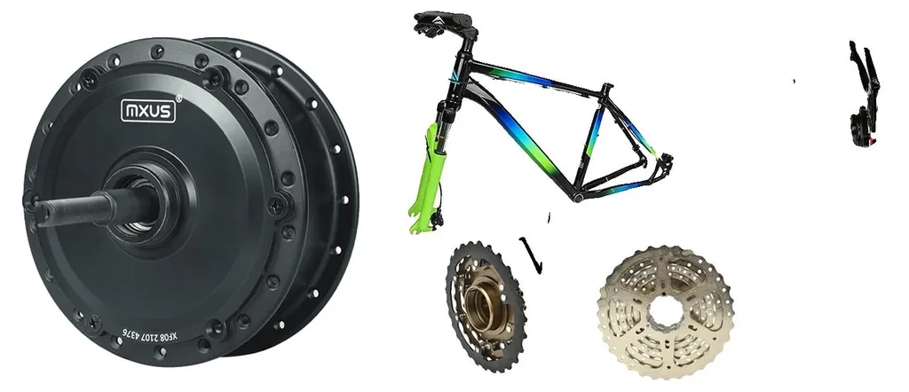 Moteur arrière pour conversion vélo électrique 36V 250W XF08 robuste