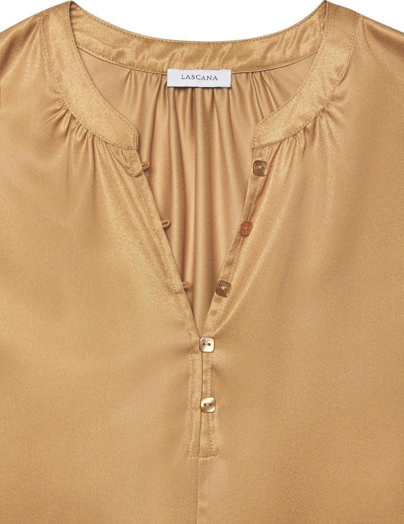LASCANA Satinbluse goldfarben Größe 42