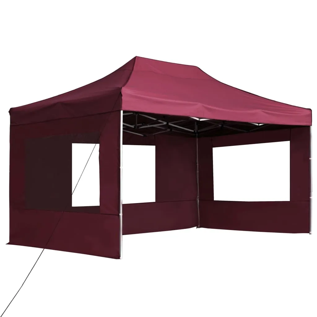 Tente pliable robuste bordeaux 4,5x3m aluminium : l'abri anti-vent
