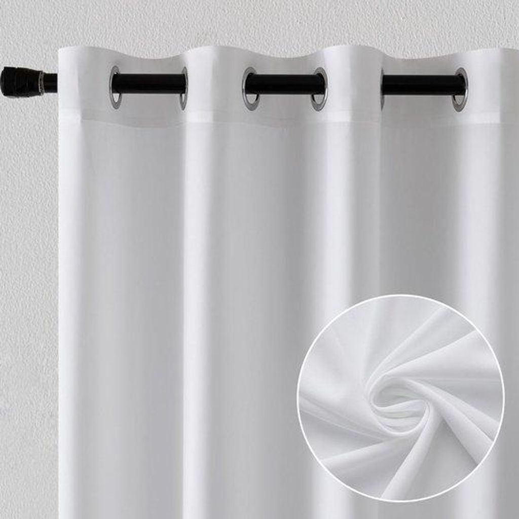 Weiße Durchsichtvorhänge 140x245cm 2-teilig für Schlafzimmer