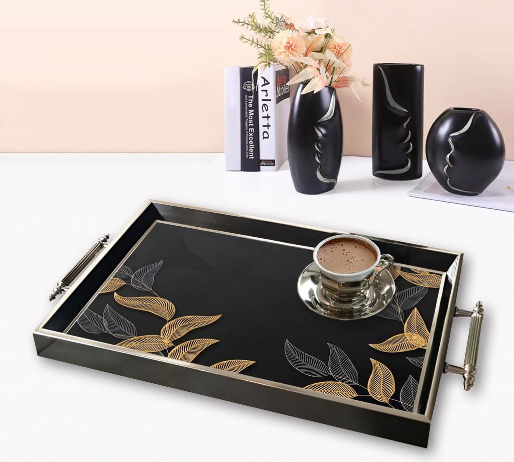 Evila Originals, TPG9762, Tablett, Mehrfarbig, 100 % GLAS, 50 x 29 x 3,5 cm
