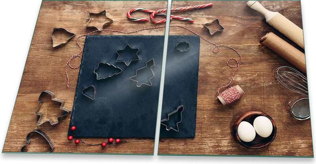 Herdabdeckplatte Glaskeramik 2-Teilig 2x40x52 Ostern Braun Abdeckung Spritzschutz Glas