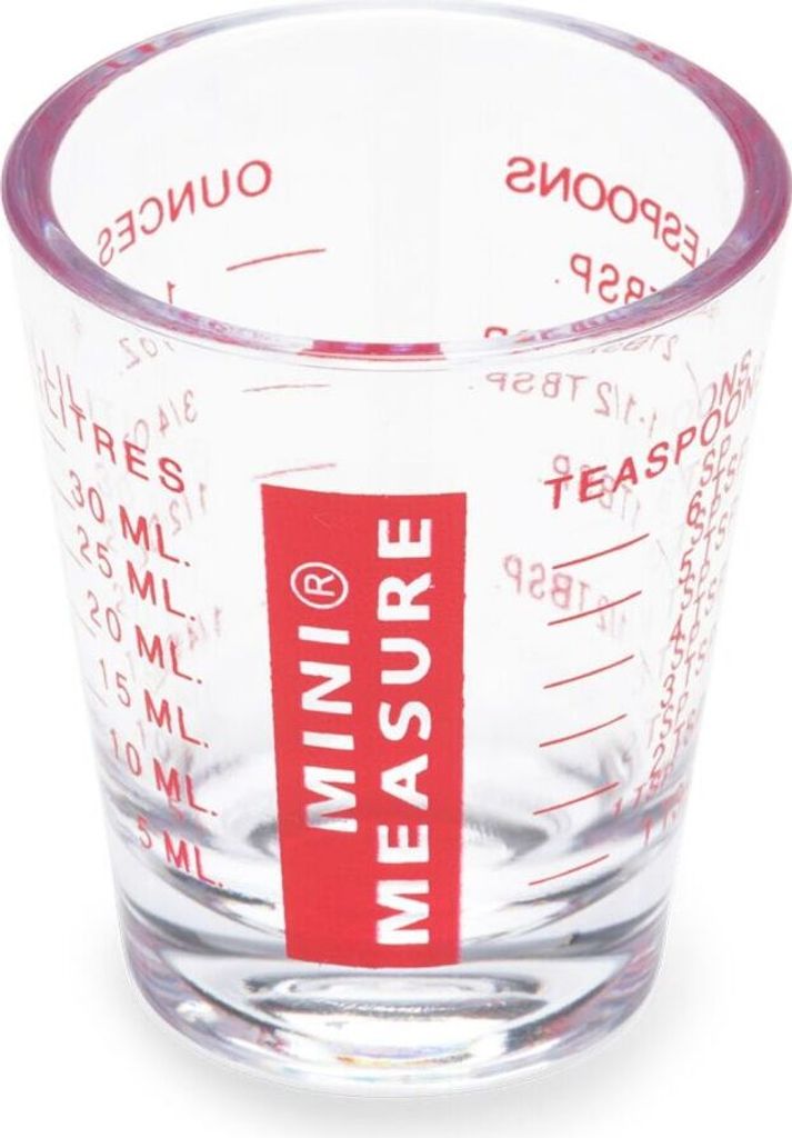 mini-Messbecher 6,1 x 0,5 cm 30 ml transparent/rot
