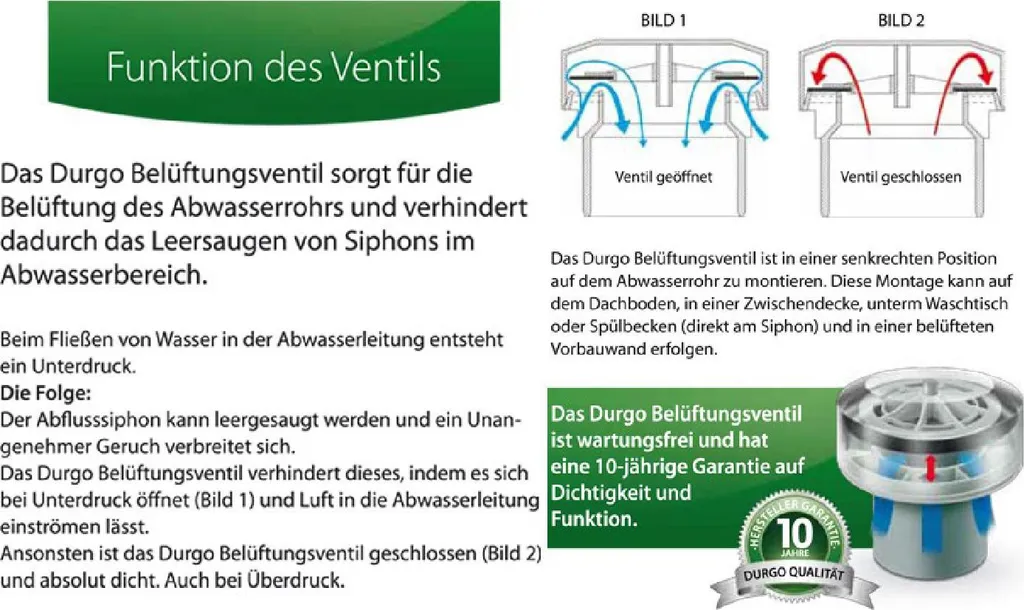 Vanne d'aération Durgo DN 50 HT avec capot polystyrène isolant robuste - 8