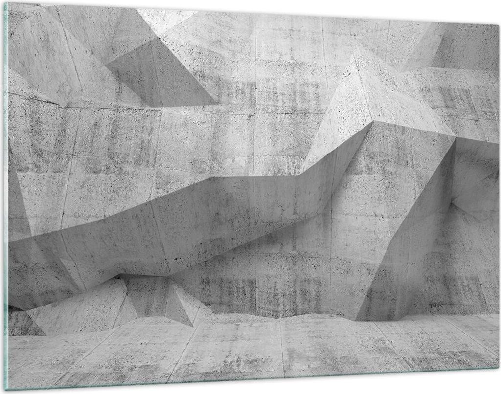 Bilder auf glas - Einteilig - Beton Wand Grau - 120x80cm - Glasbilder - Wandbilder - Bilder - zum Aufhängen bereit - Wanddekoration aus Glas - Gla...