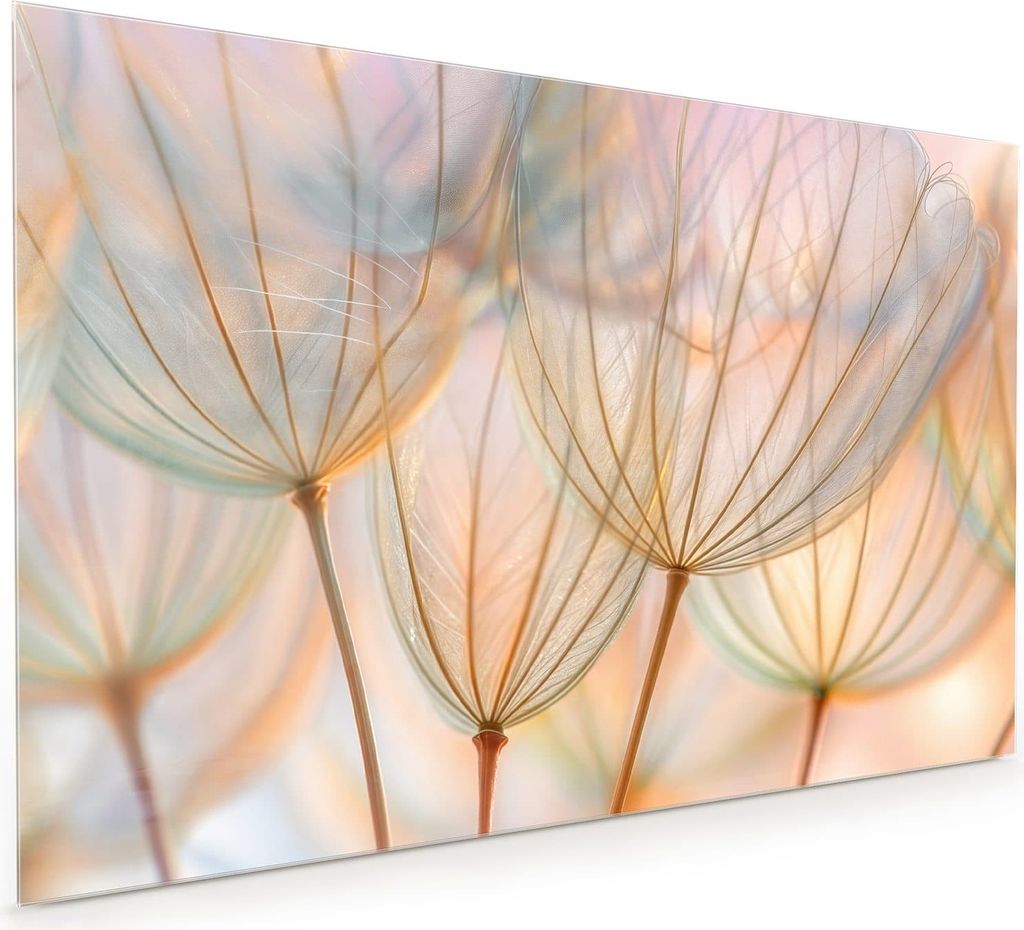 Küchenrückwand Spritzschutz Glas mit Motiv Pusteblumen Kunst 40 x 40 cm