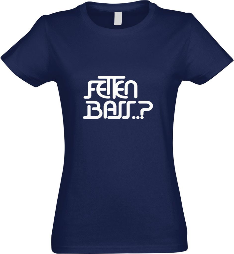 Kiwistar - T-Shirt tailliert - Damen - Navy - Fetten Bass - mit Motiv Bedruckt - Funshirt Design - Sport - Freizeit - Damen - L