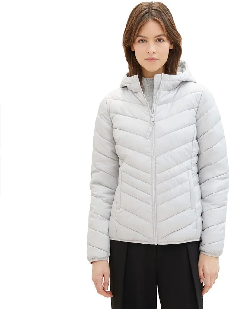 Veste de mi-saison Tom Tailor grise : doudoune légère pour femme S