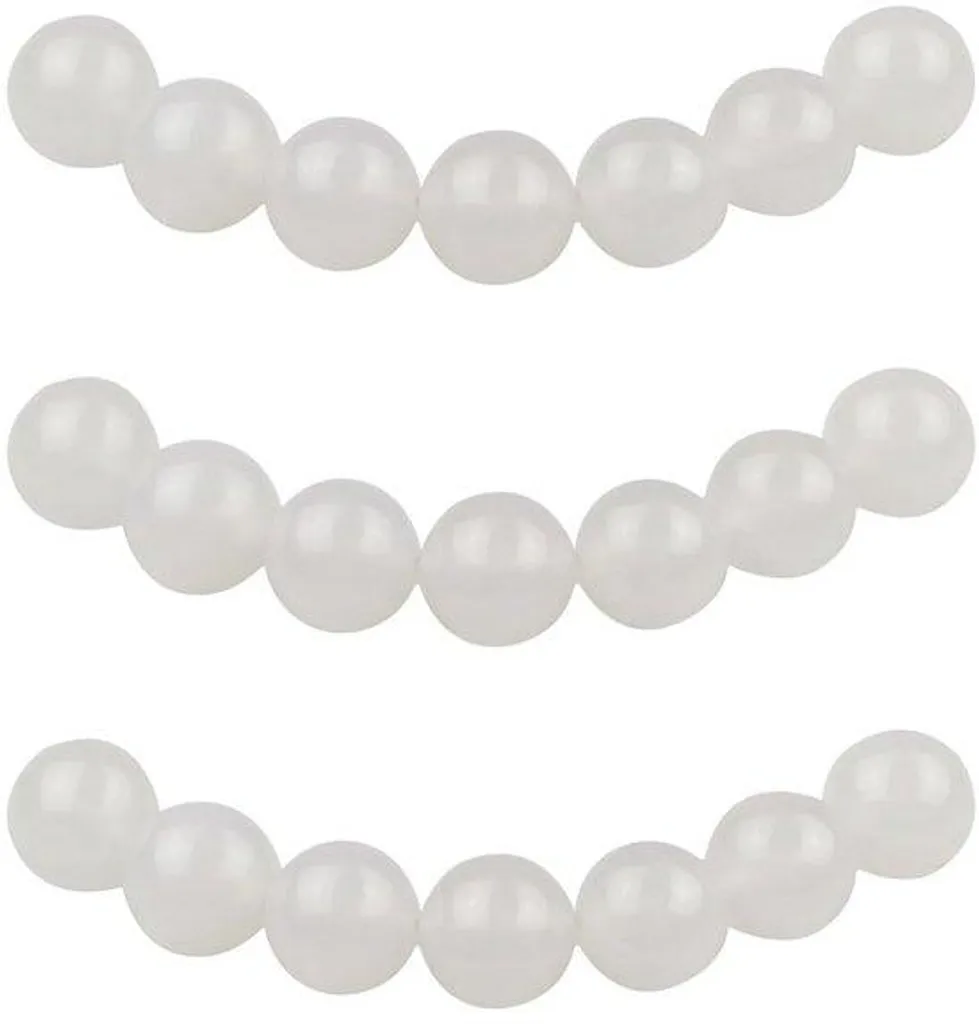 Perles Agate Blanche 8 mm pour la Confection de Colliers et Malas