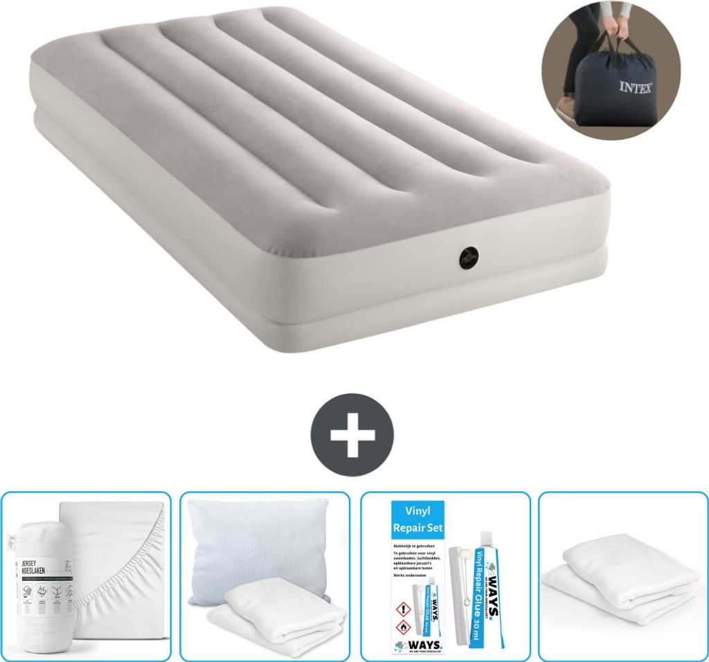 Intex Luftbett - 1 Person - 99 x 191 x 30 cm - Grau - Produktbild 