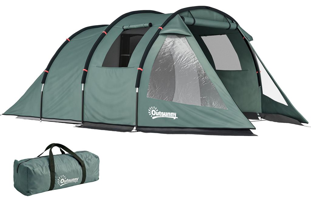 Outsunny Tunnelzelt für 4 Personen, Campingzelt mit Zwei Produktbild 