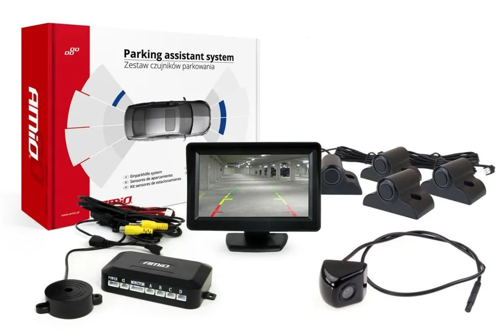 Kit Retrocamera HD-310 AMiO TFT01 + 4 Sensori Parcheggio Camion